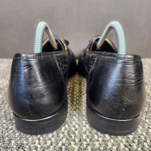 Sandro Moscoloni Tassel Loafers Men Sz 10.5 AA Narrow Genuine Crocodile Leather